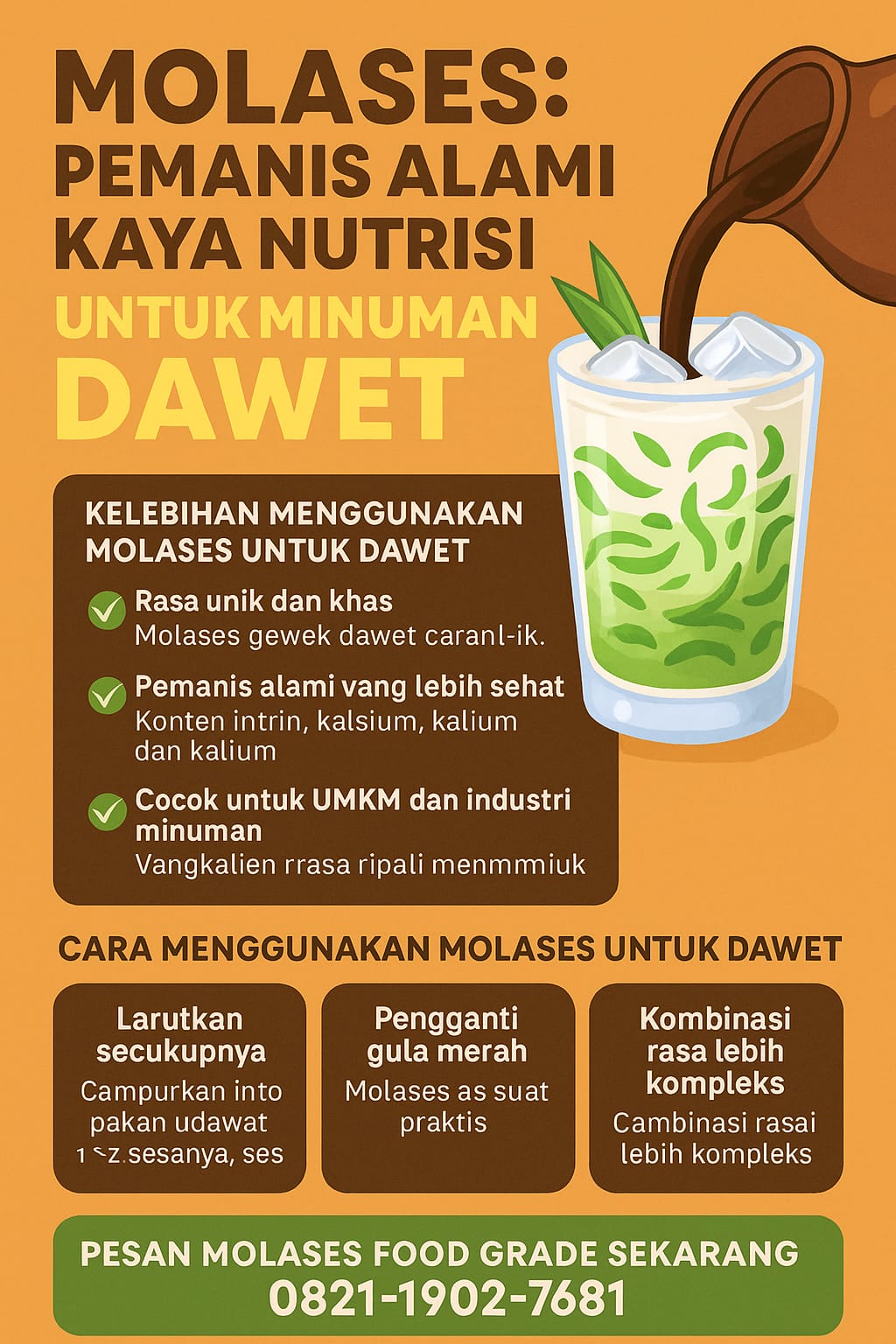 Molases: Pemanis Alami Kaya Nutrisi untuk Minuman Dawet yang Lebih Lezat dan Sehat
